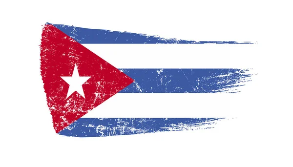 Grunge Brush Stroke Σημαία Κούβας — Φωτογραφία Αρχείου