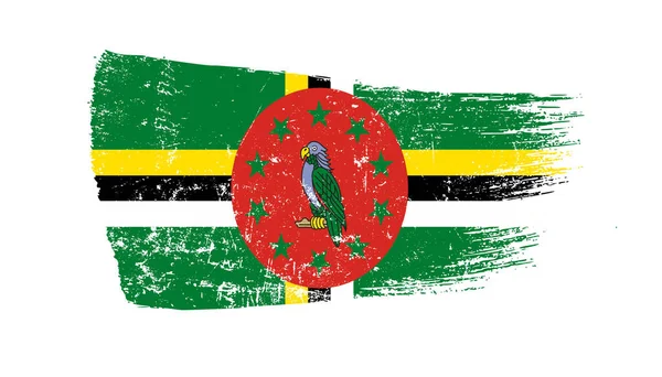 Pennellata Grunge Con Bandiera Dominica — Foto Stock