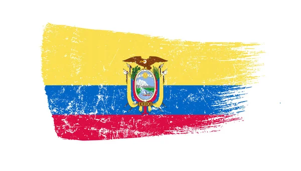 Grunge Brush Stroke Ecuador Flag — Stock Photo, Image