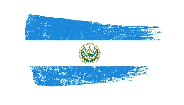 Grunge Πινέλο Εγκεφαλικό Επεισόδιο Σημαία Σαλβαδόρ — Φωτογραφία Αρχείου