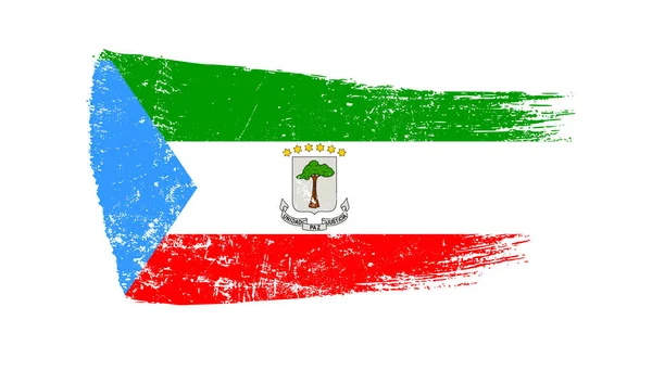 Pincelada Grunge Con Bandera Guinea Ecuatorial — Foto de Stock
