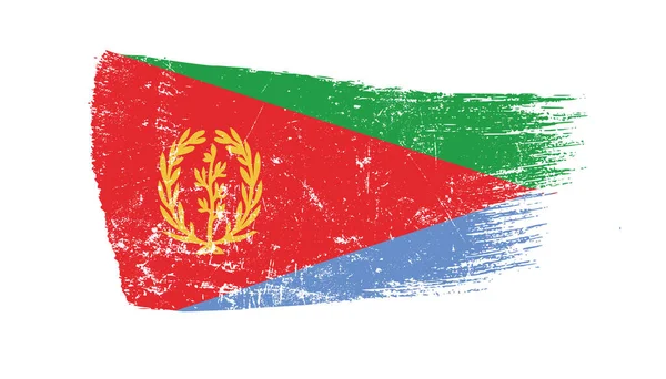 Grunge Pinselstrich Mit Eritrea Flagge — Stockfoto
