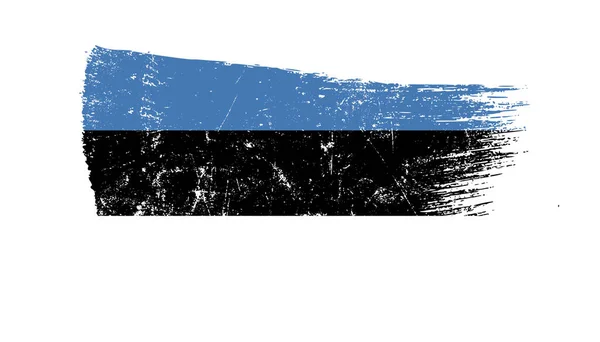 Grunge Fırça Vuruşu Estonya Bayrağı — Stok fotoğraf