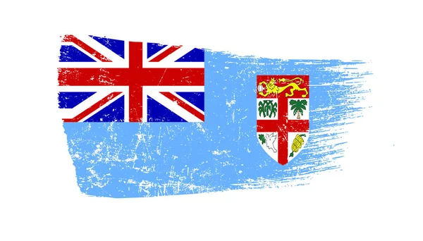 Grunge Pociągnięcie Pędzla Flagą Fidżi — Zdjęcie stockowe