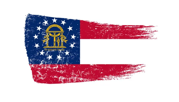 Pincel Grunge Curso Com Bandeira Estado Geórgia — Fotografia de Stock