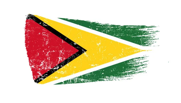 Grunge Brush Stroke Met Guyana Vlag — Stockfoto