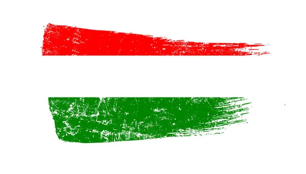 Grunge Brush Stroke Hungary Flag — Stock fotografie