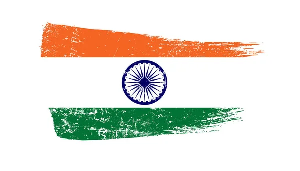 stock image Grunge Brush Stroke With India Flag