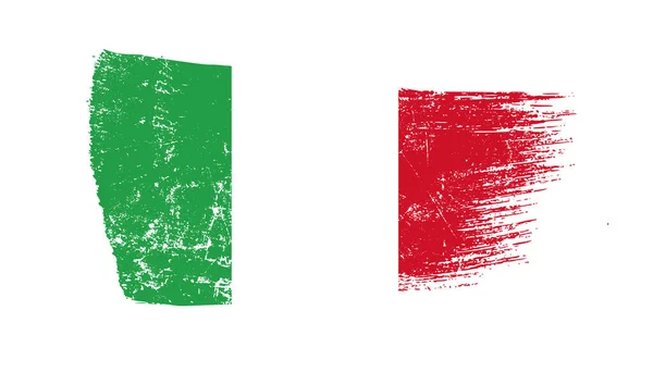 Grunge Brush Stroke Met Italiaanse Vlag — Stockfoto