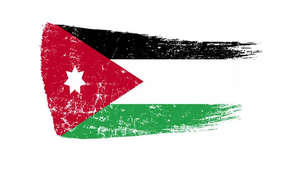 Pincel Grunge Curso Com Bandeira Jordânia — Fotografia de Stock