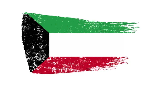 Graunge Brush Stroke Kuvajt Flag — Stock fotografie