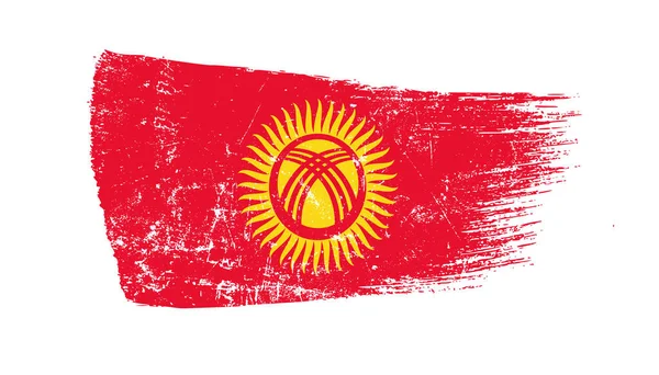 Pincel Grunge Com Bandeira Quirguistão — Fotografia de Stock