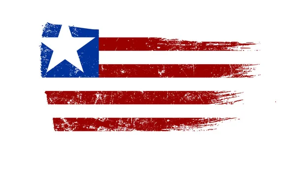 Graunge Brush Stroke Liberia Flag — Stock fotografie