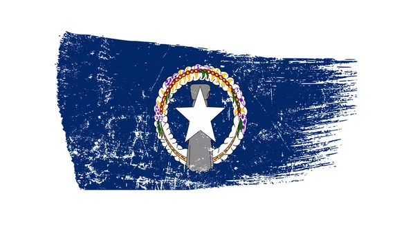 Grunge Brush Stroke Flagą Mariana Islands — Zdjęcie stockowe