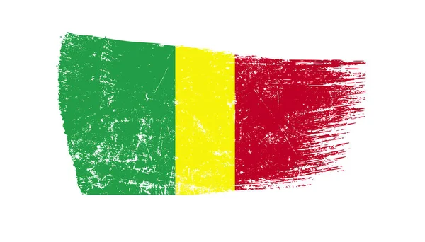 Graunge Brush Stroke Mali Flag — Stock fotografie