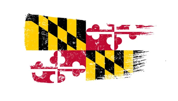 Pincel Grunge Com Bandeira Maryland — Fotografia de Stock