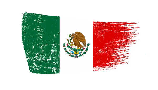 メキシコの旗とグランジブラシストローク — ストック写真