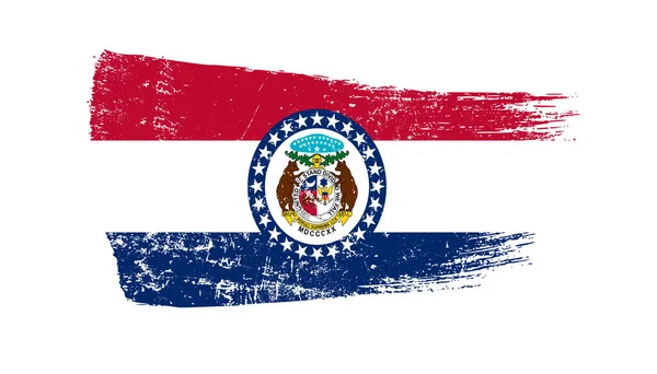 Grunge Pinselstrich Mit Missouri Flagge — Stockfoto