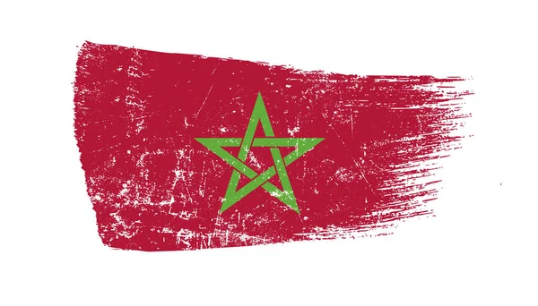 Grunge Brush Stroke Morocco Flag — 스톡 사진