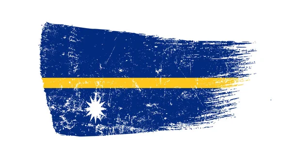 Nauru Bayrağıyla Grunge Fırça Vuruşu — Stok fotoğraf