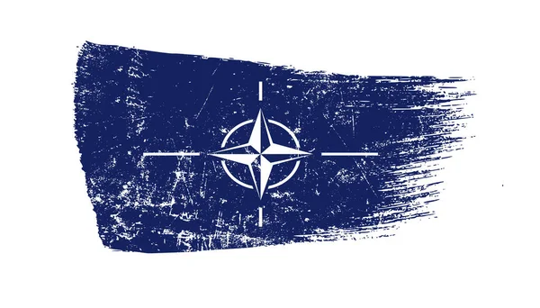 Grunge Brush Stroke Nato Flag — стокове фото