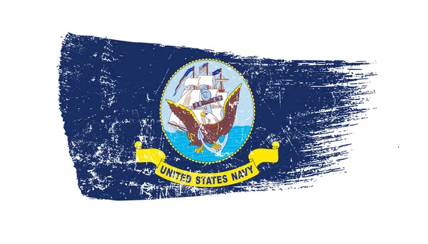 Grunge Pinselstrich Mit Navy Flagge — Stockfoto