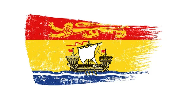 Grunge Pinselstrich Mit New Brunswick Flagge — Stockfoto