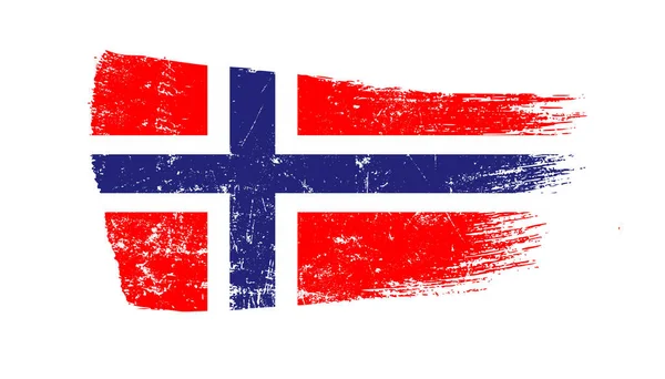 Grunge Norveç Bayrağıyla Fırça Vuruşu — Stok fotoğraf