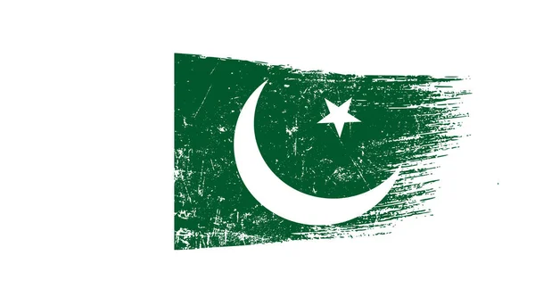 Grunge Brush Stroke Met Pakistan Vlag — Stockfoto