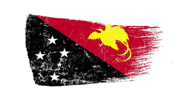 Grunge Brush Stroke Met Papoea Nieuw Guinea Vlag — Stockfoto