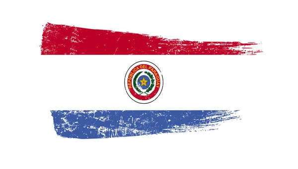 Grunge Brush Stroke Paraguay Flag — стокове фото