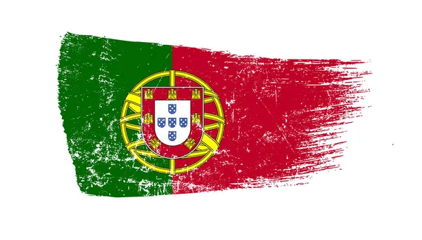Pincel Grunge Com Bandeira Portugal — Fotografia de Stock