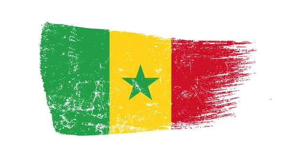 用塞内加尔国旗刷刷笔刷 — 图库照片