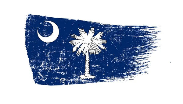 Grunge Brush Stroke Met South Carolina Vlag — Stockfoto