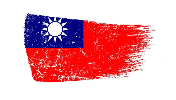 Grunge Brush Stroke Tajvan Zászlóval — Stock Fotó