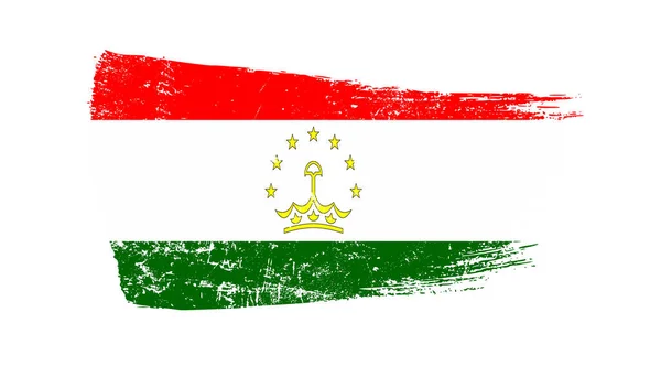 Pincel Grunge Com Bandeira Tajiquistão — Fotografia de Stock