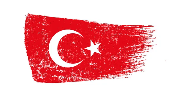 Grunge Brush Stroke Met Turkije Vlag — Stockfoto
