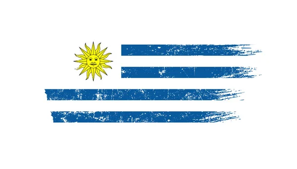 Grunge Brush Stroke Σημαία Ουρουγουάης — Φωτογραφία Αρχείου