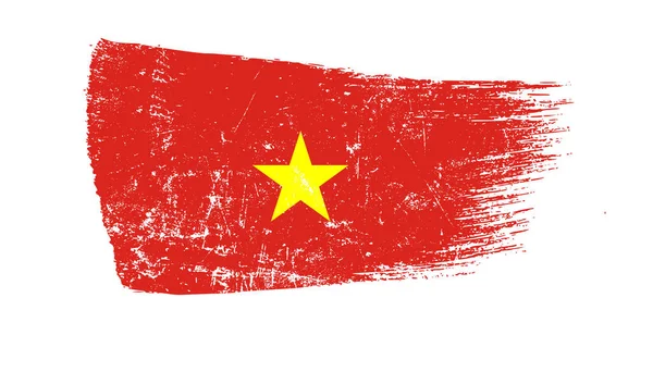 Grunge Pinselstrich Mit Vietnam Flagge — Stockfoto