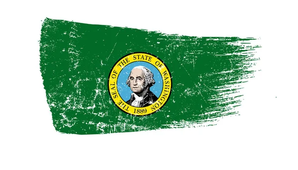 Grunge Brush Stroke Washington Flag — Stock Photo, Image