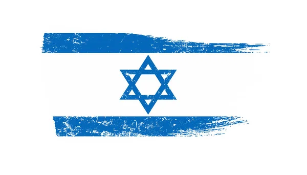 Grunge Brush Stroke Met Israël Vlag Stockafbeelding