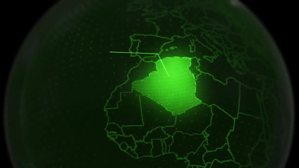 带有信息的阿尔及利亚3D地图 — 图库视频影像