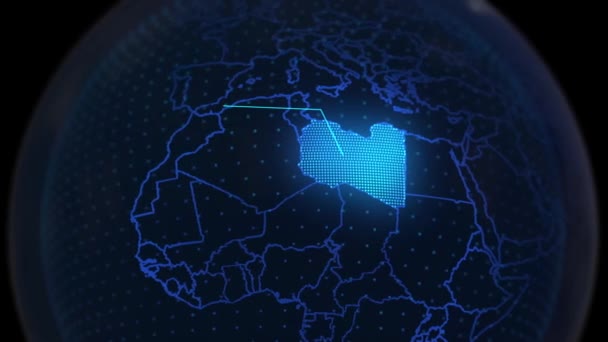 情報を持つリビアの3D地図 — ストック動画