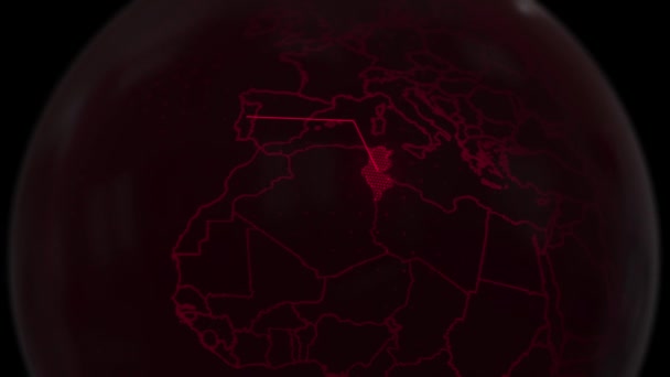 Bilgi Ile Tunus Haritası Mov — Stok video