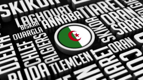 Algieria Miasta Word Cloud Collage — Wideo stockowe