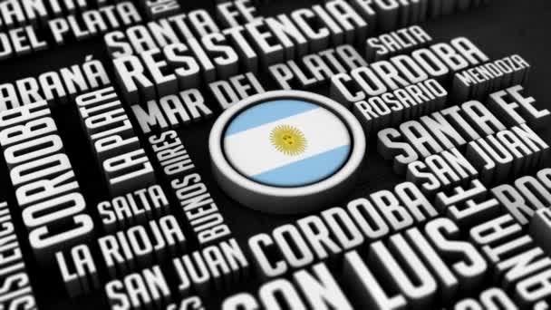 Argentina Ciudades Word Cloud Collage — Vídeos de Stock