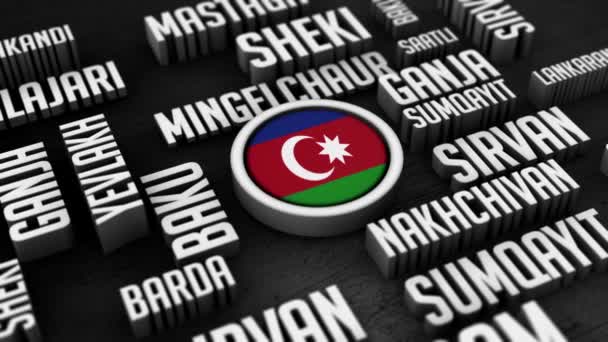 Azerbajdzsán Városok Word Cloud Collage Ben — Stock videók