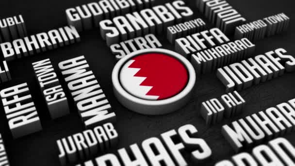 Bahreïn Villes Collage Word Cloud — Video
