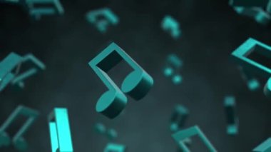 Dönen 3D Müzikal Not Sembolü