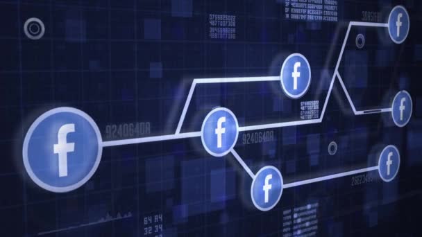 Animowane Tło Połączeń Społecznościowych Facebook Network Connections — Wideo stockowe